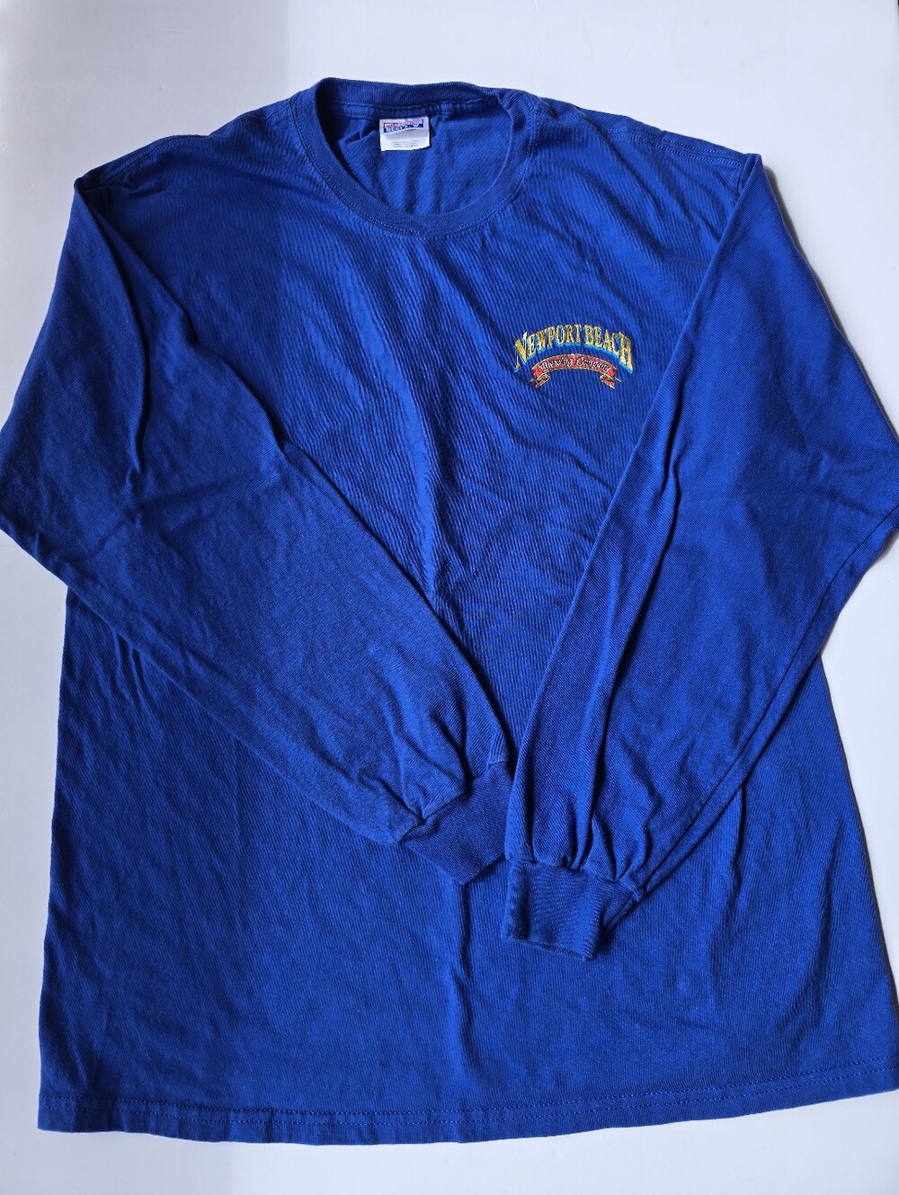 Brewery Merch.. Hanes Royal Blue Long-Sleeve Newport Beach Tee Sz. Large